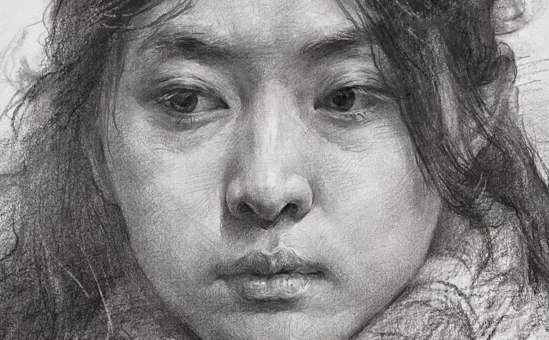 素描女青年绘画步骤图