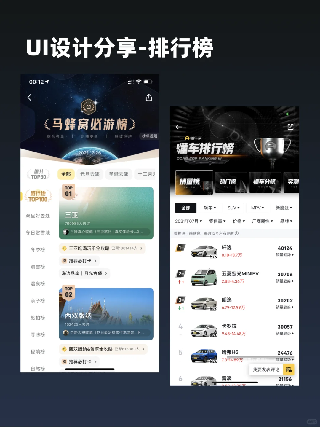 UI设计分享-排行榜