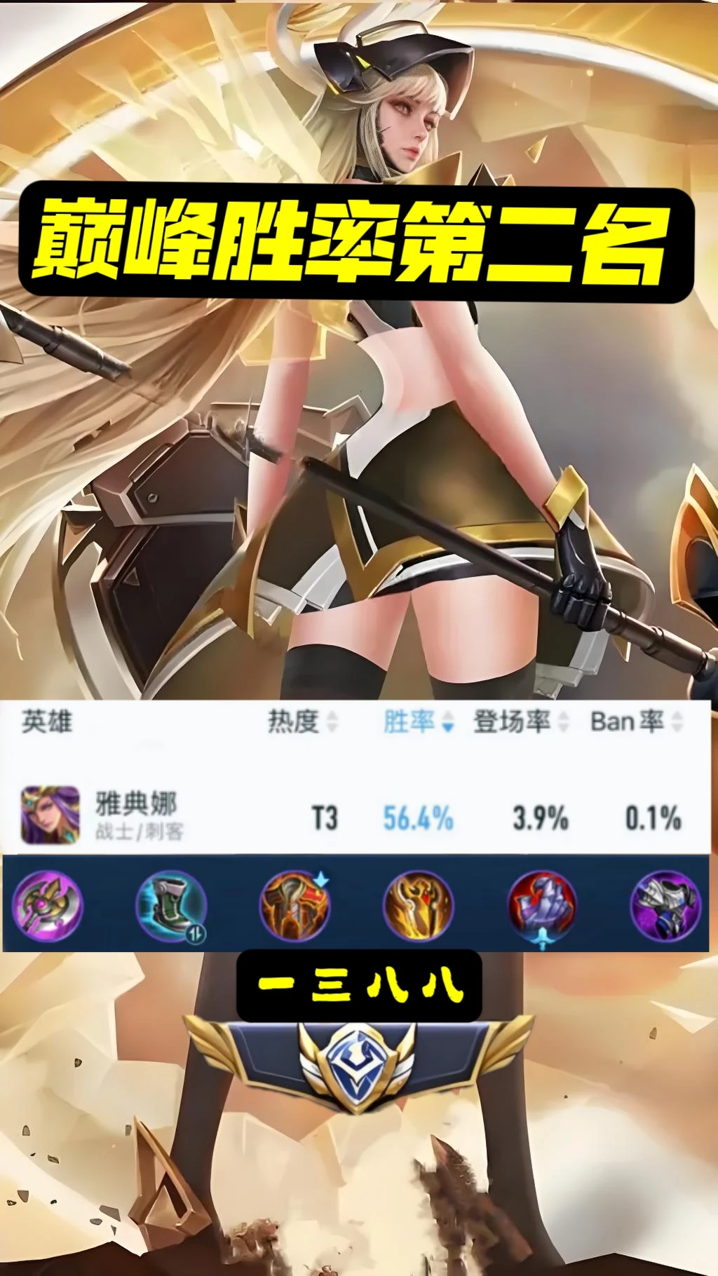 全英雄巅峰胜率前十排名