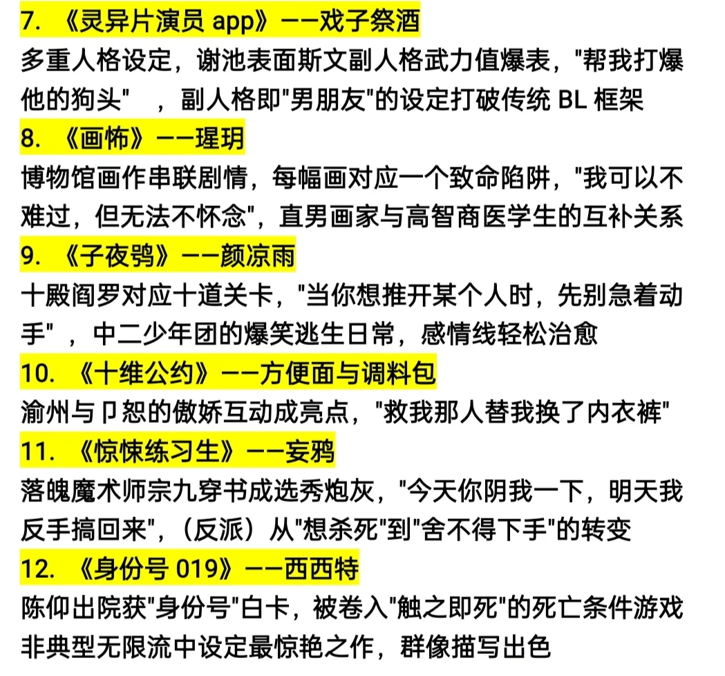 BL无限流小说巅峰排行榜Top12