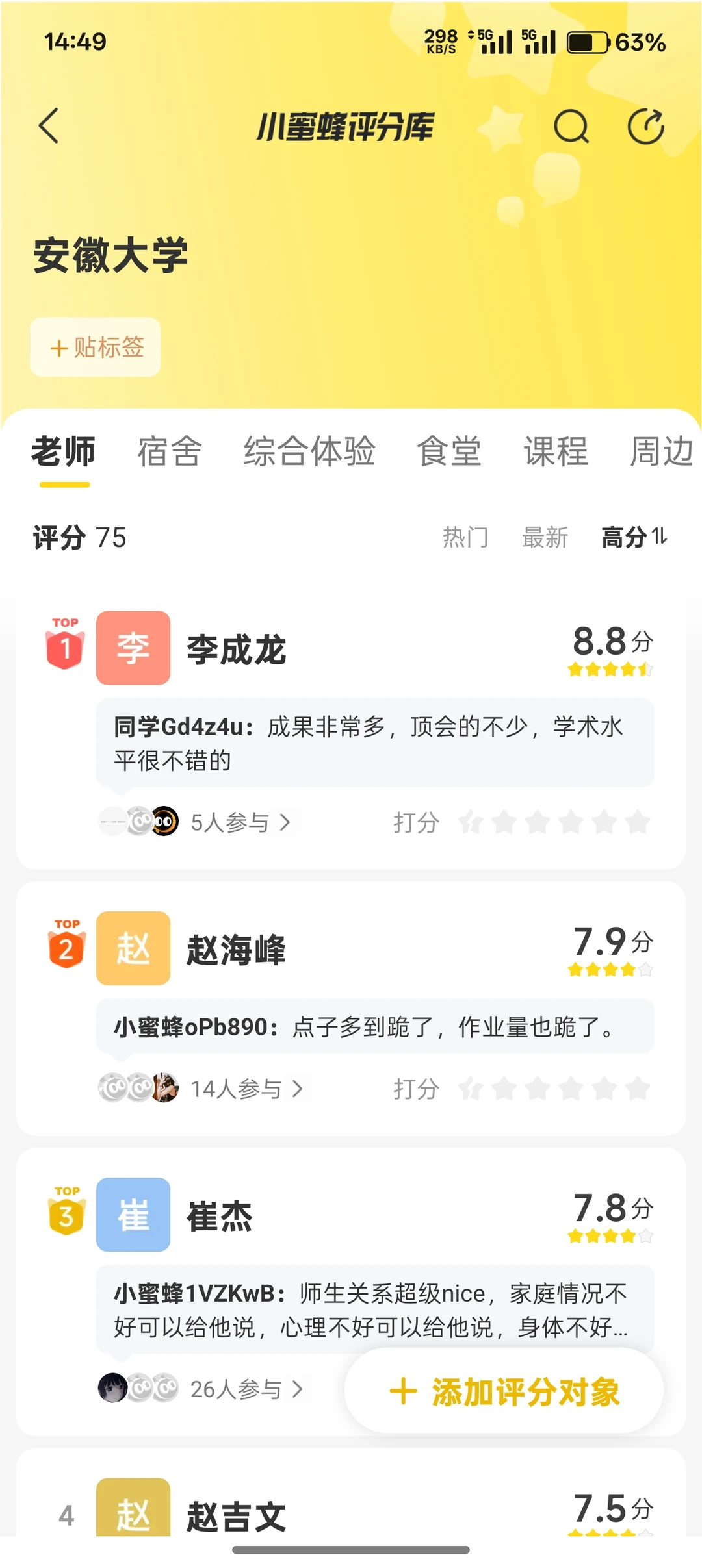 安徽大学有你的神仙老师吗