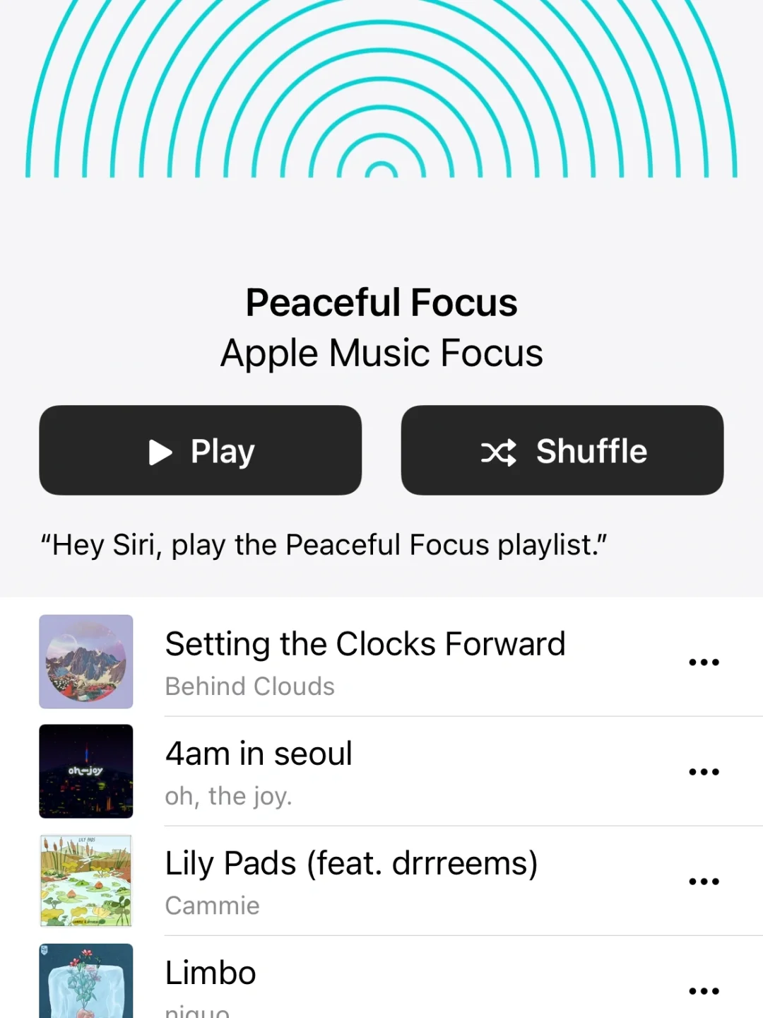 苹果自带音乐超级绝的学习专注歌单