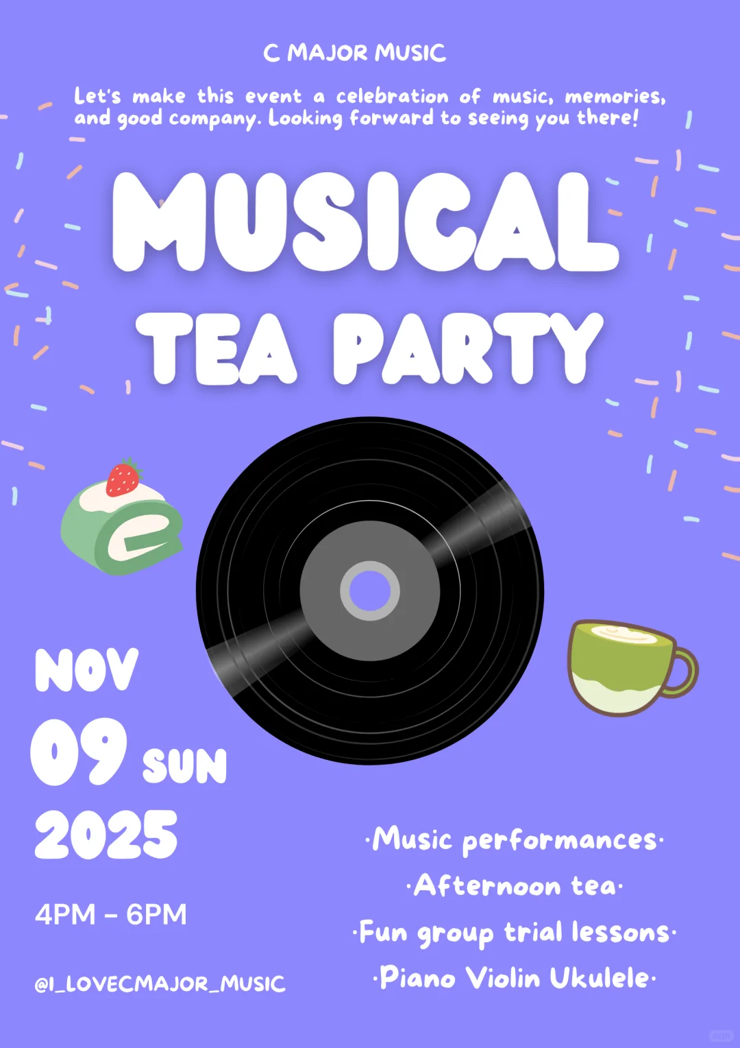 古晋免费音乐点心派对🥳💜