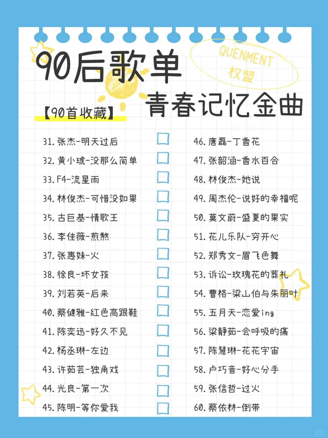 歌单分享丨90首90后青春记忆✨第二弹