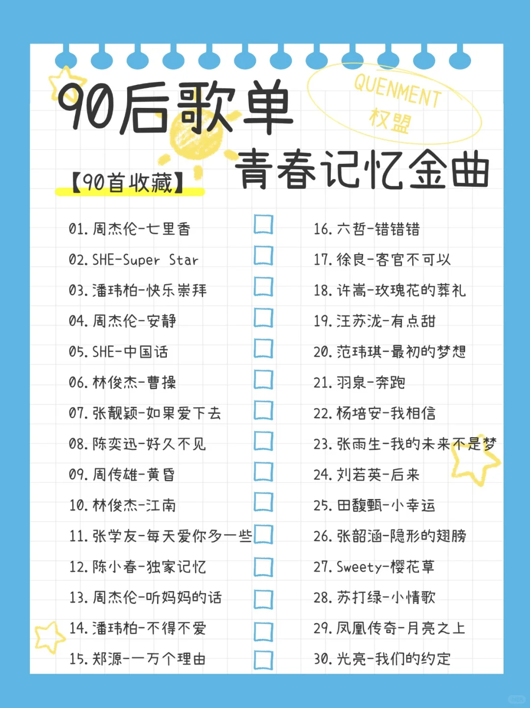 歌单分享丨90首90后的青春记忆✨