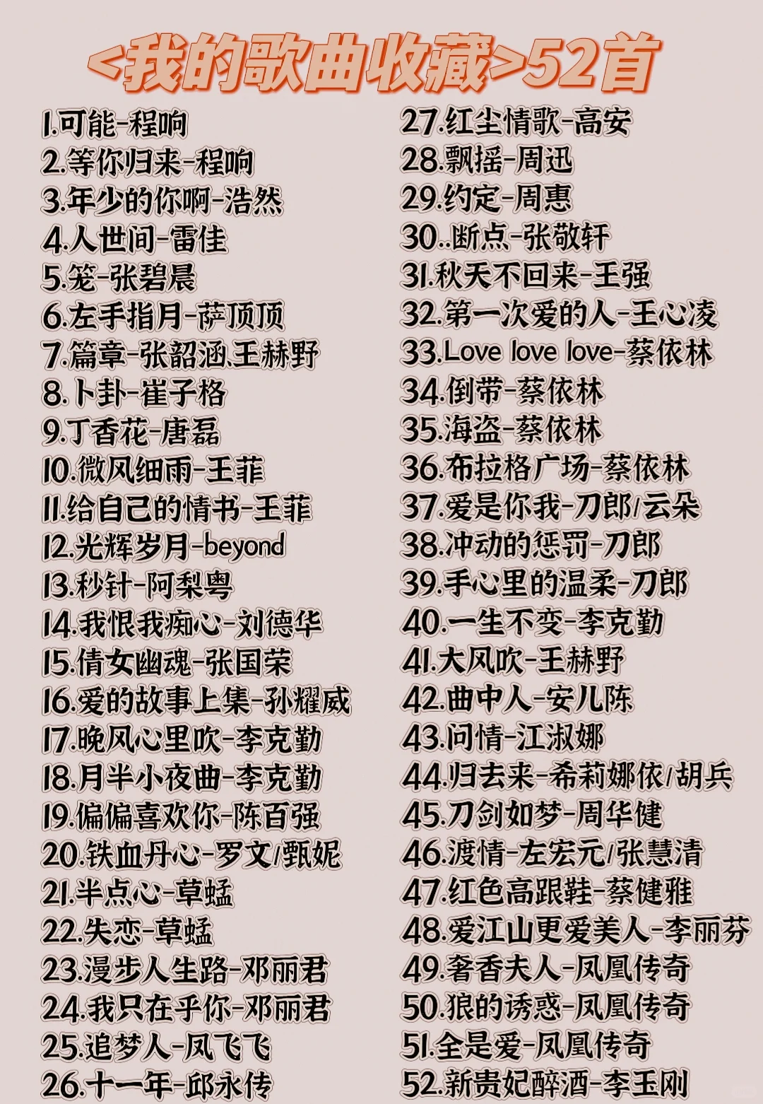 我的私藏歌单8090