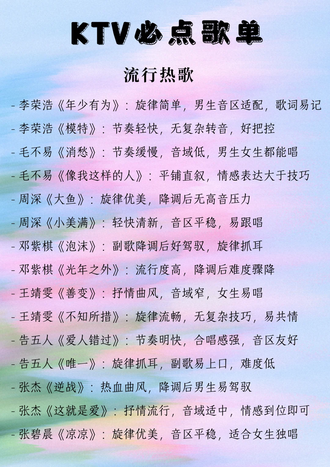 快交出你在KTV必点的歌👂