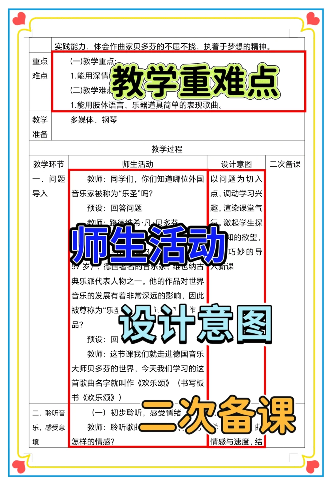 六上花城版音乐新课标核心素养教案终于来了