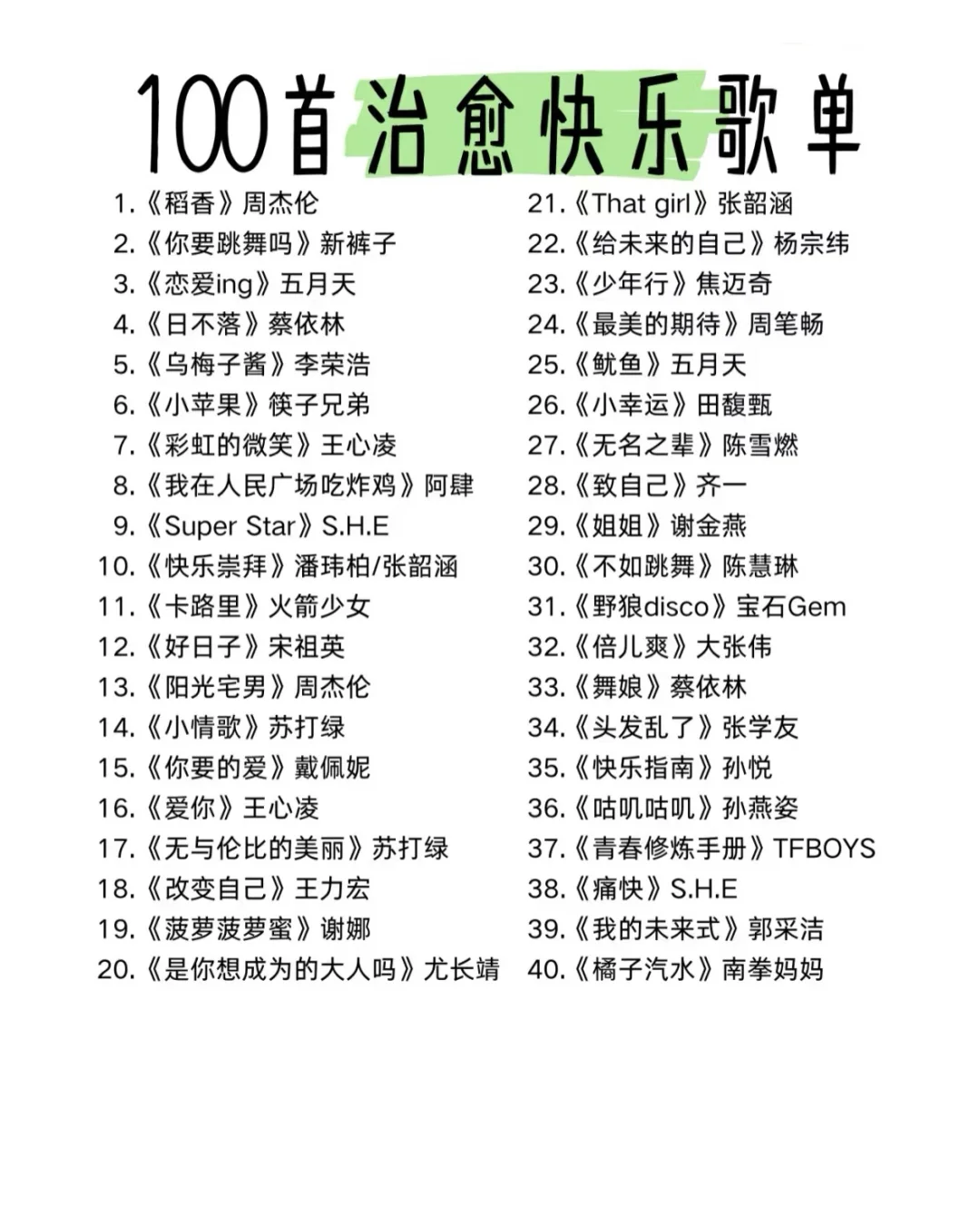 超解压的歌曲🎤附100首神仙歌曲