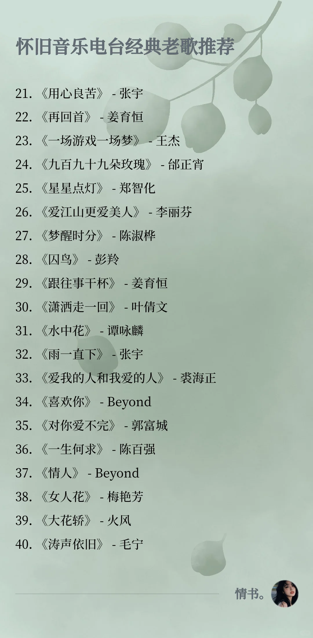 怀旧音乐电台歌曲推荐