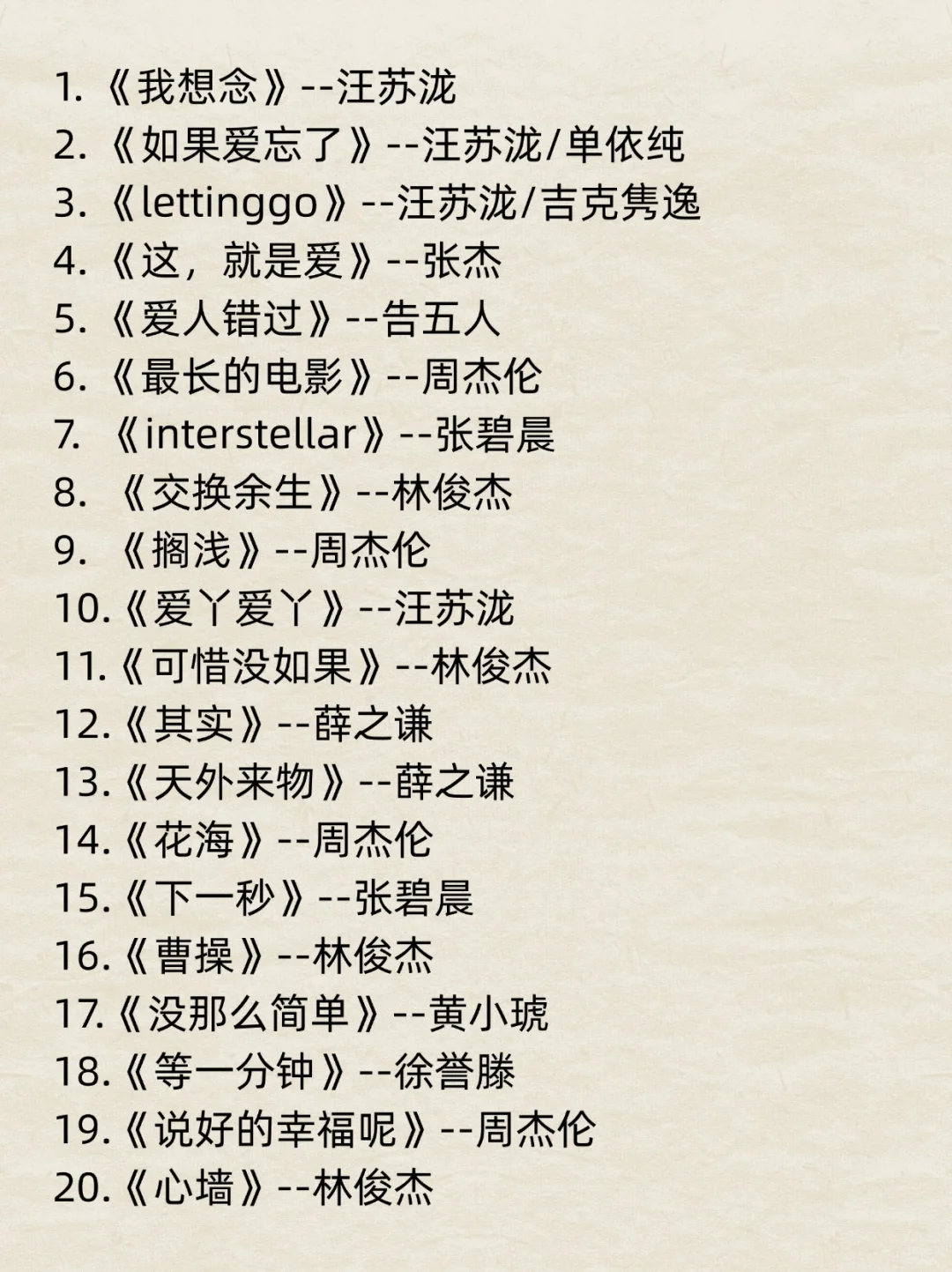 新手主播也能轻松拿捏的歌单❗️好用到哭❗