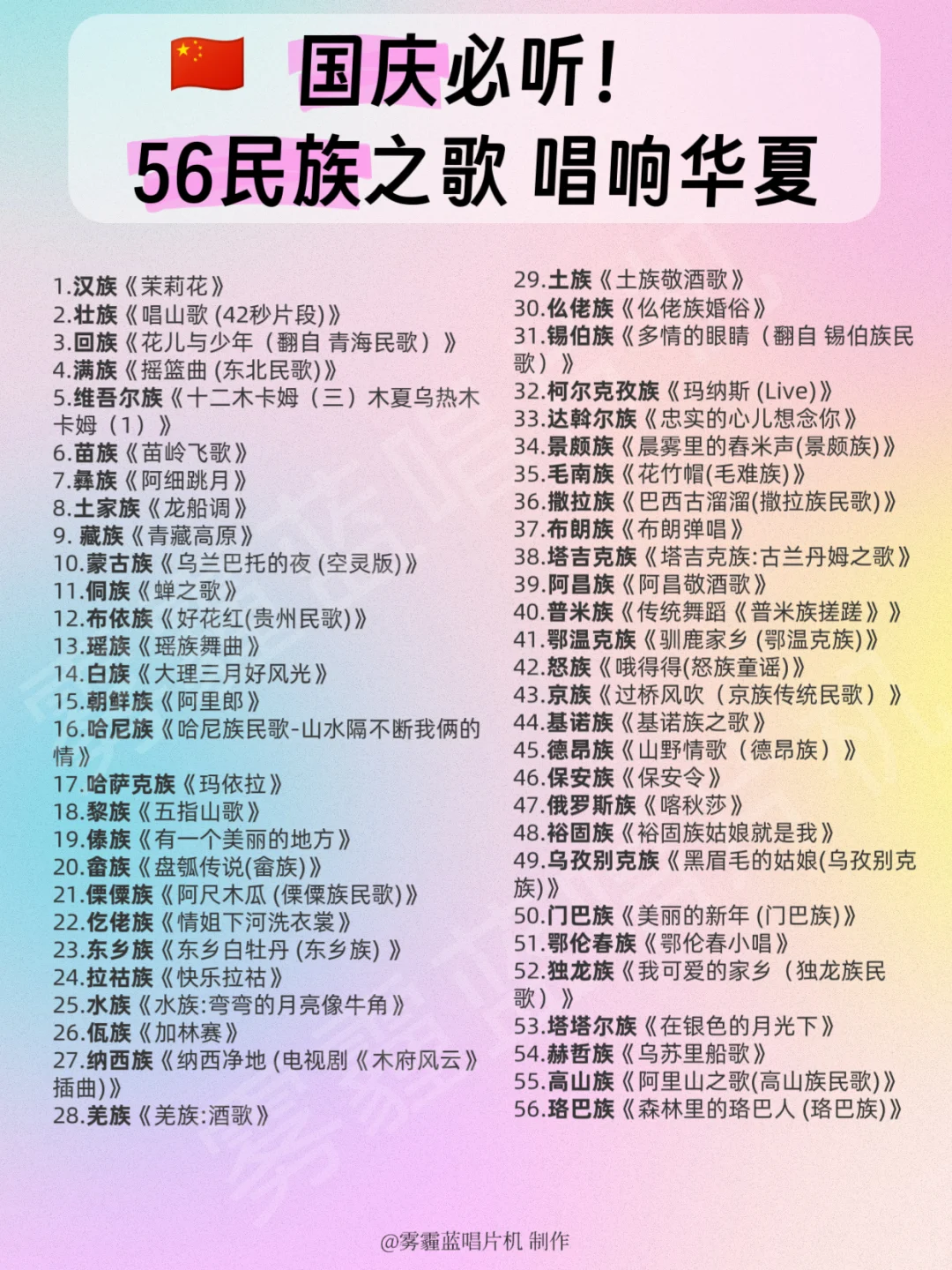 国庆宅家指南:用56首民族音乐环游中国