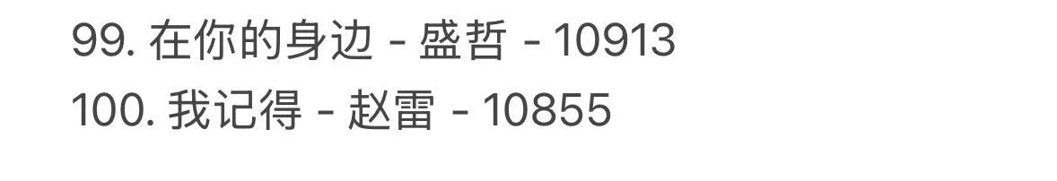 QQ音乐热度最高歌曲前100