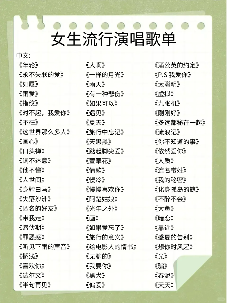 适合女生的歌单，超级好听