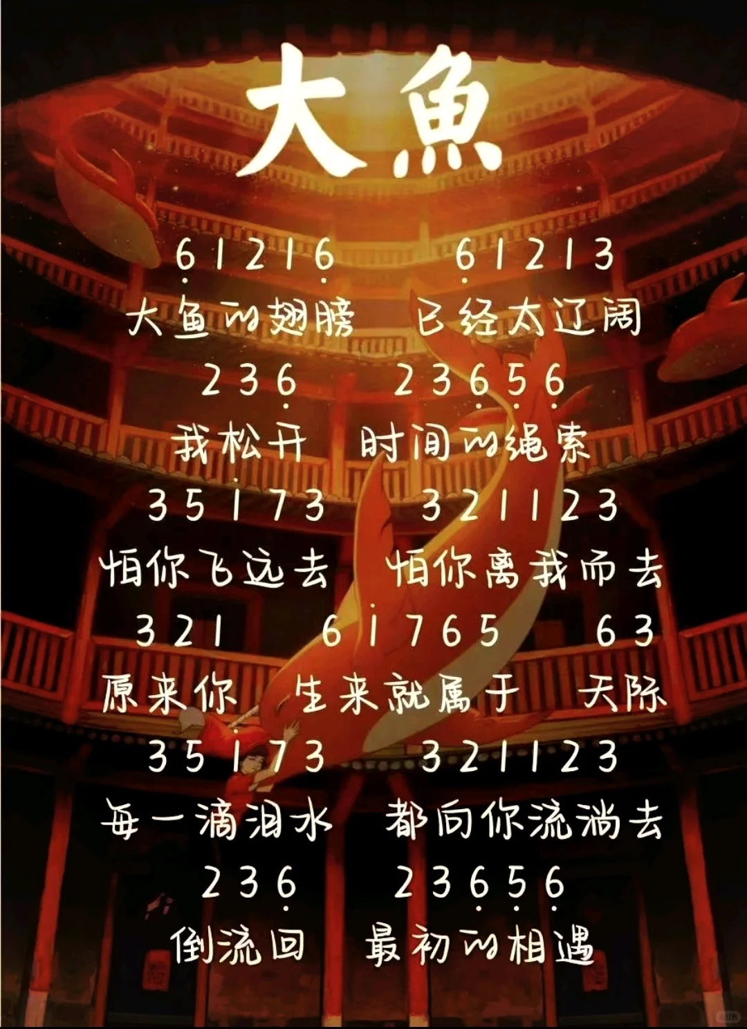 《大鱼》空灵鼓简谱