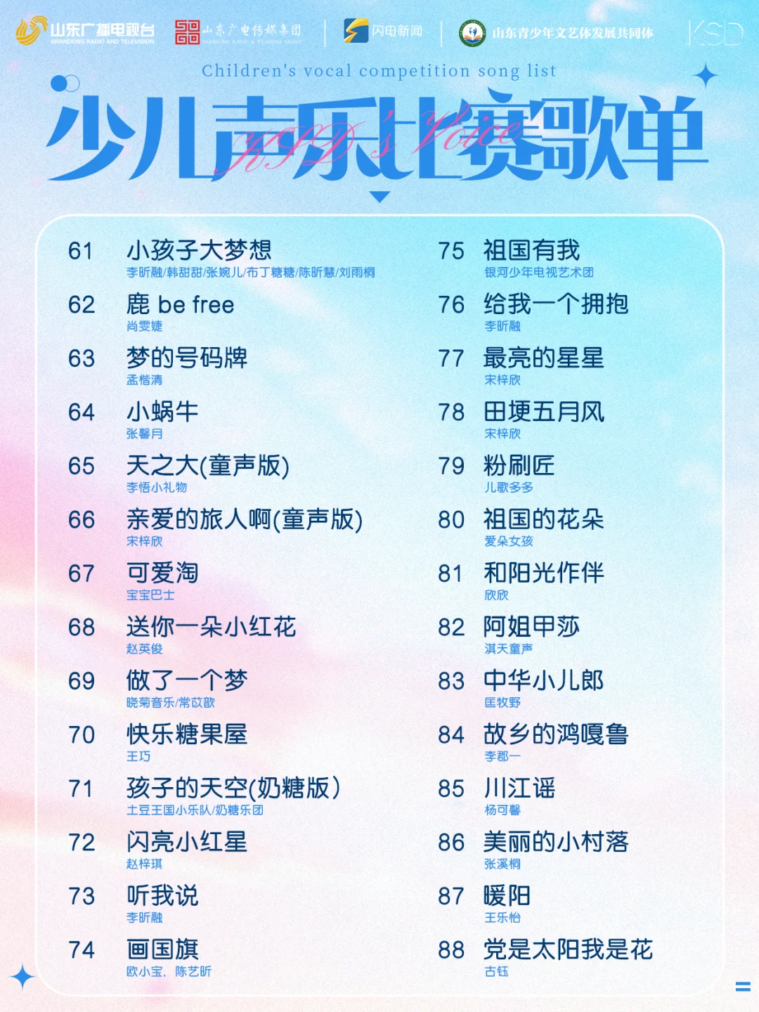 🎤童声天籁｜88首比赛曲目宝藏库✨