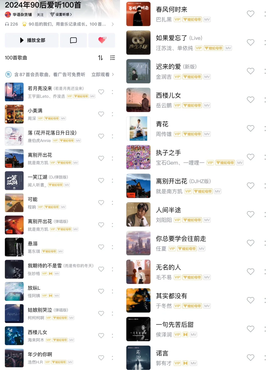 2024酷狗各年龄段爱听歌曲一览