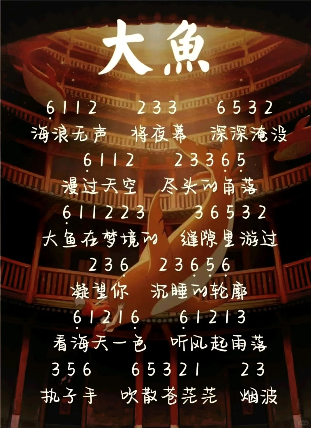 《大鱼》空灵鼓简谱