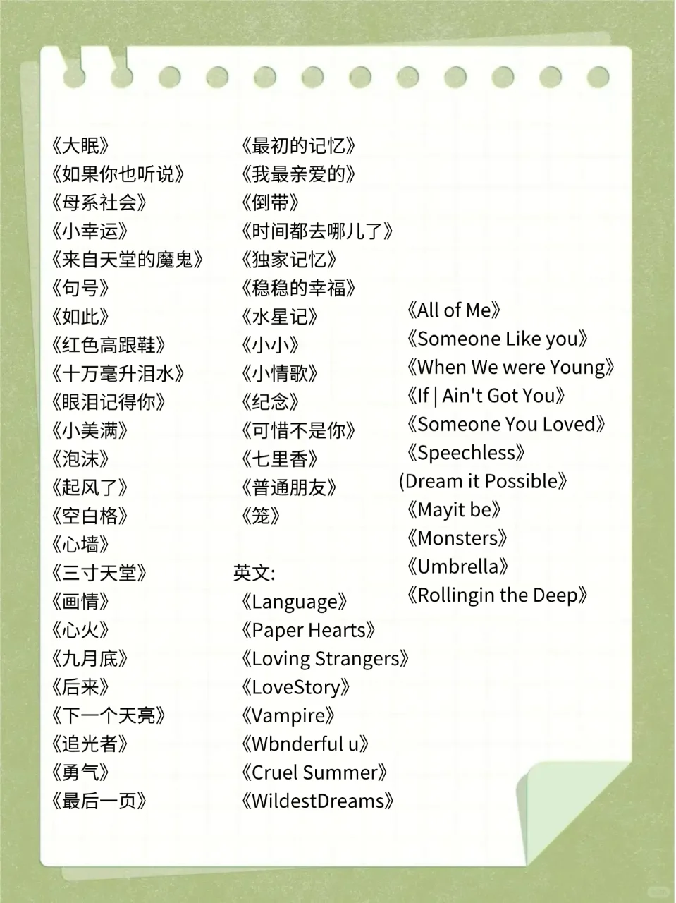 适合女生的歌单，超级好听