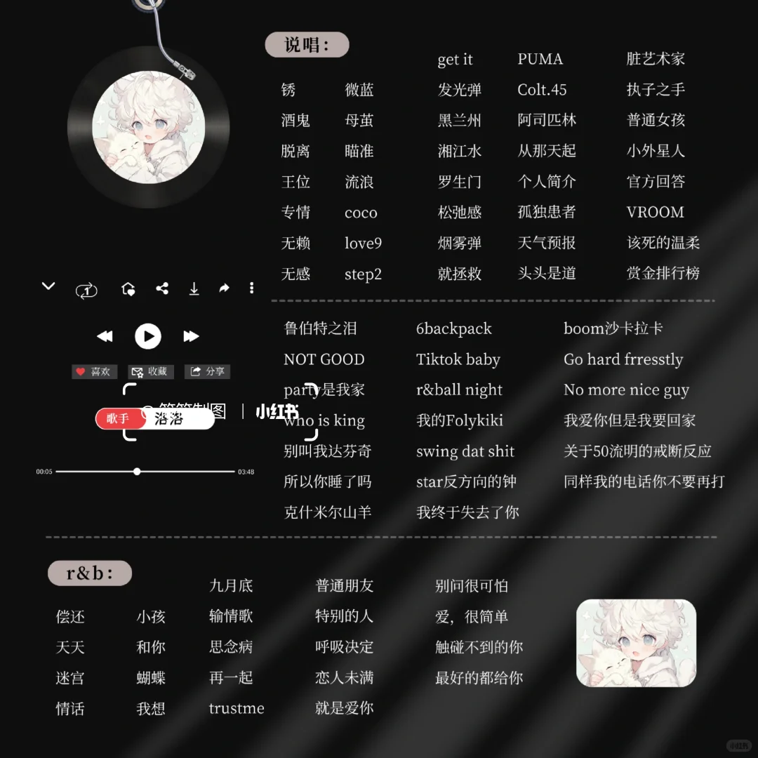 多款方形歌单模板