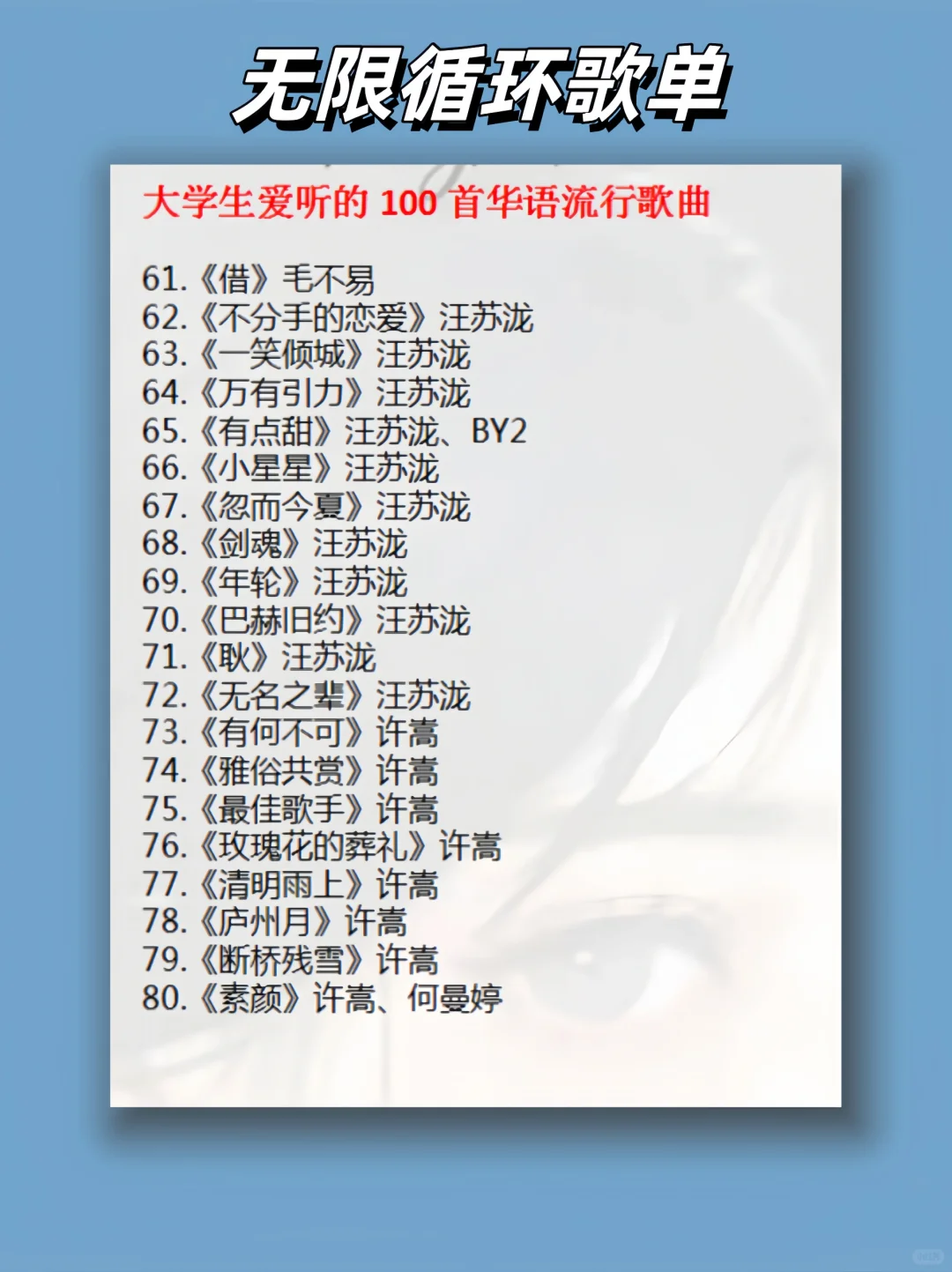 不会还有人没有听过这些歌吧?