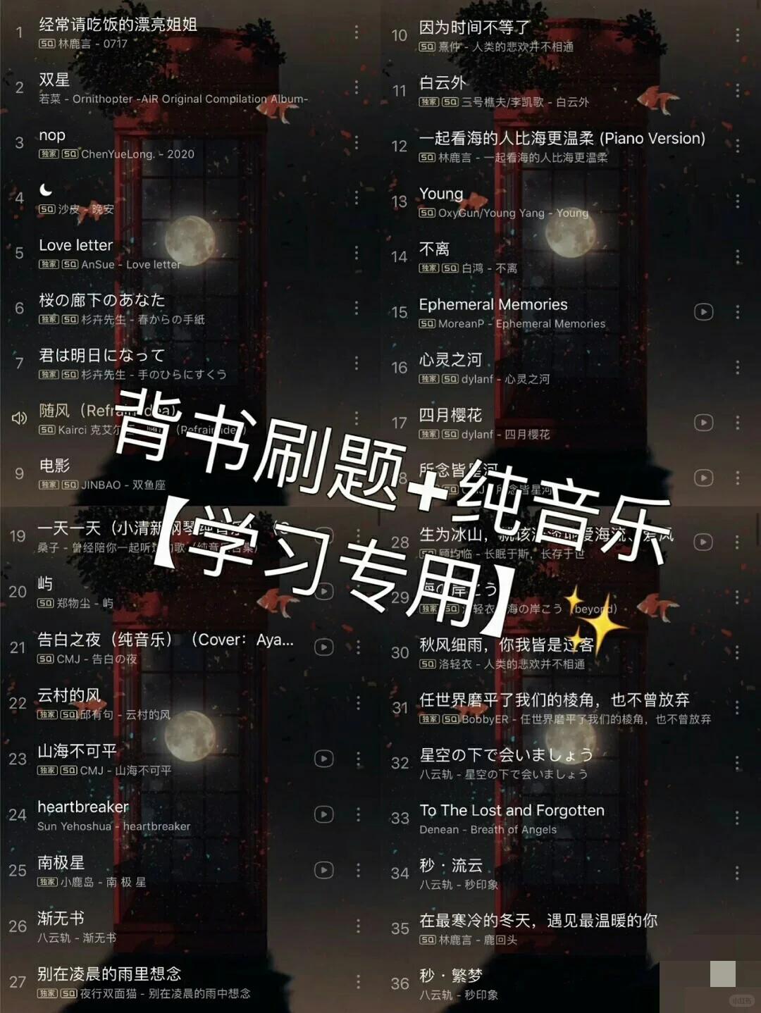 背书刷题十纯音乐