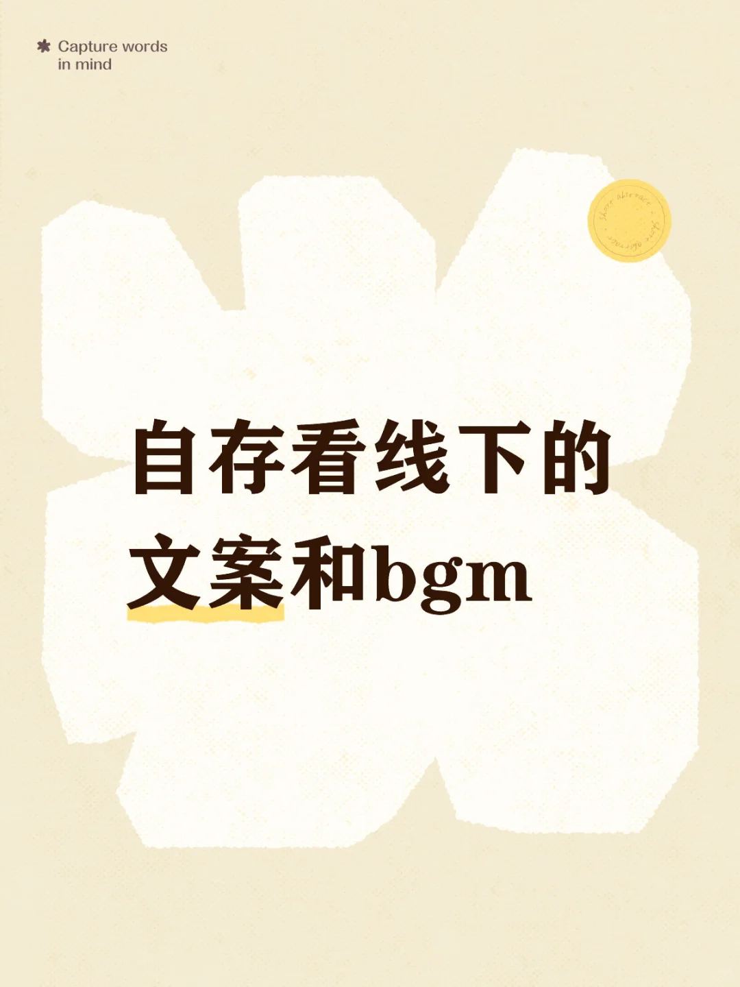 自存看线下的文案和bgm