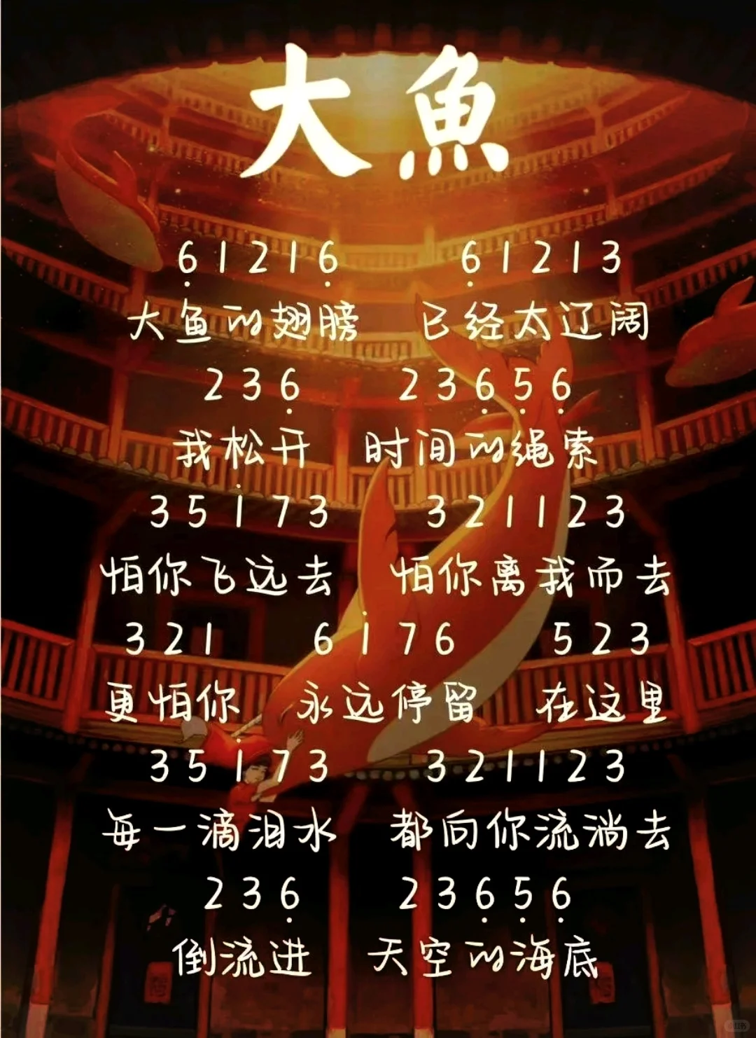 《大鱼》空灵鼓简谱