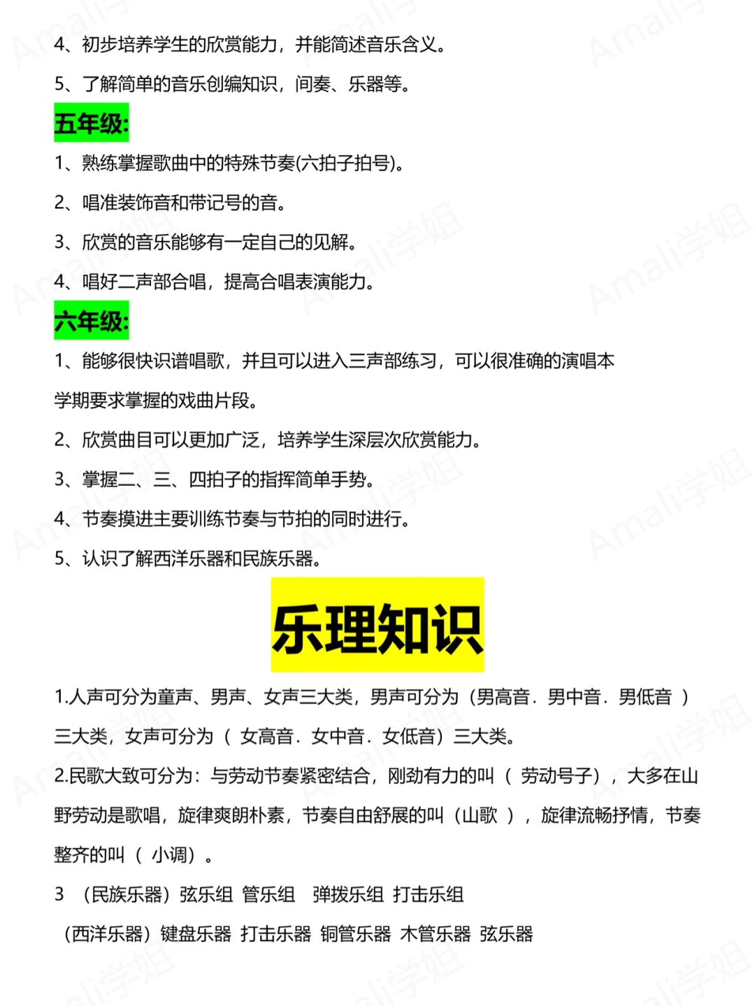 音乐整理1~6年级全套合集输出