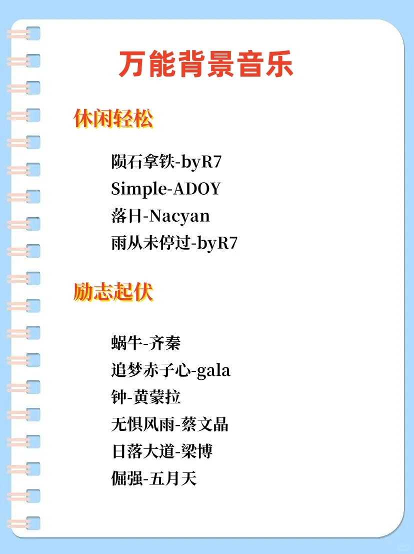 万能背景音乐推荐