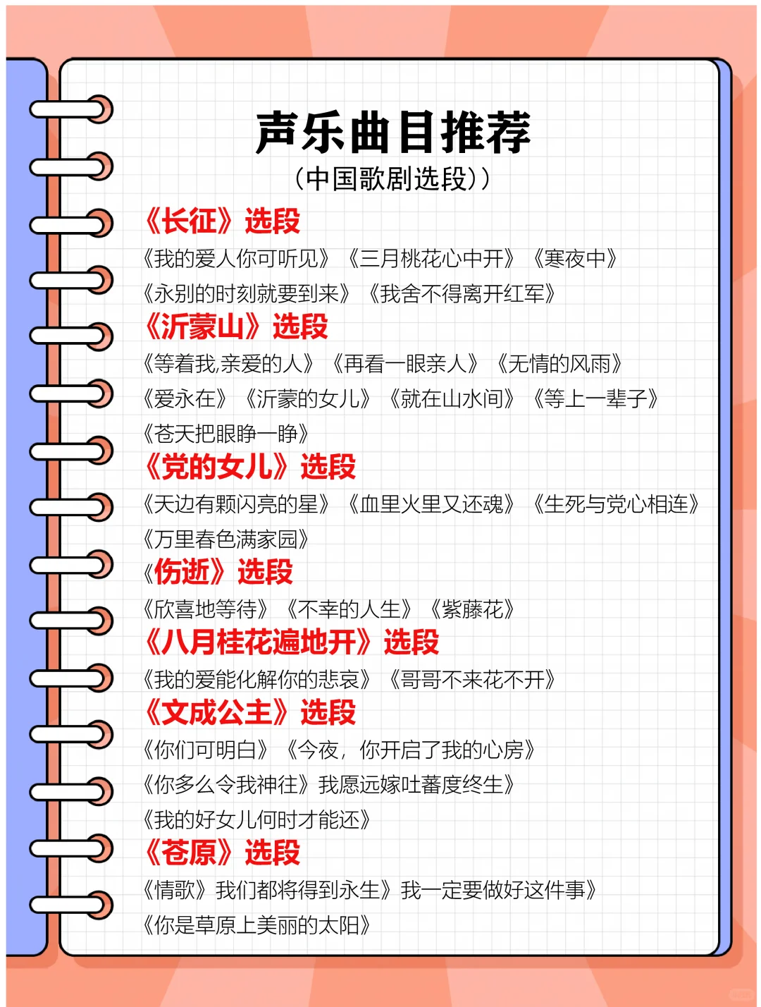 音乐生曲目推荐