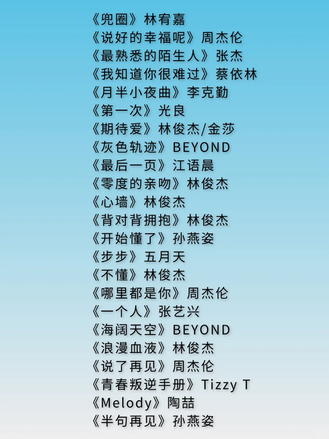 好听到我可以循环到4️⃣的50首歌