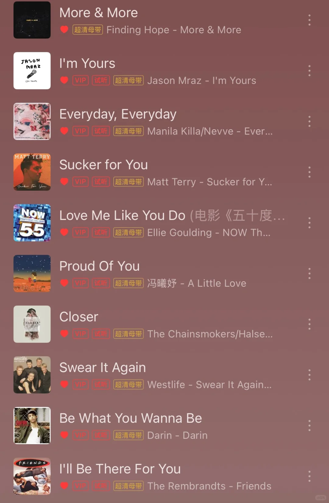 祭出歌单系列5——英文歌！！！