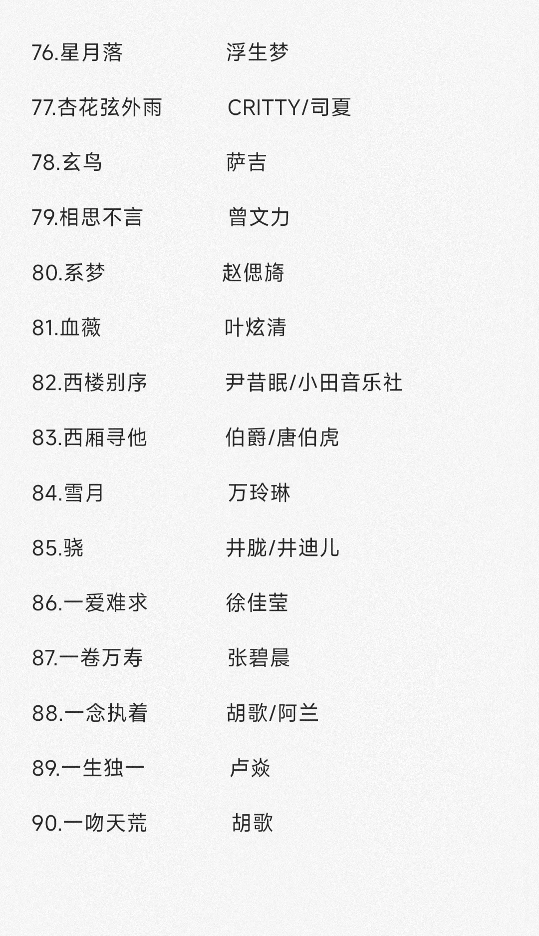 100首国风歌曲（排名不分先后）