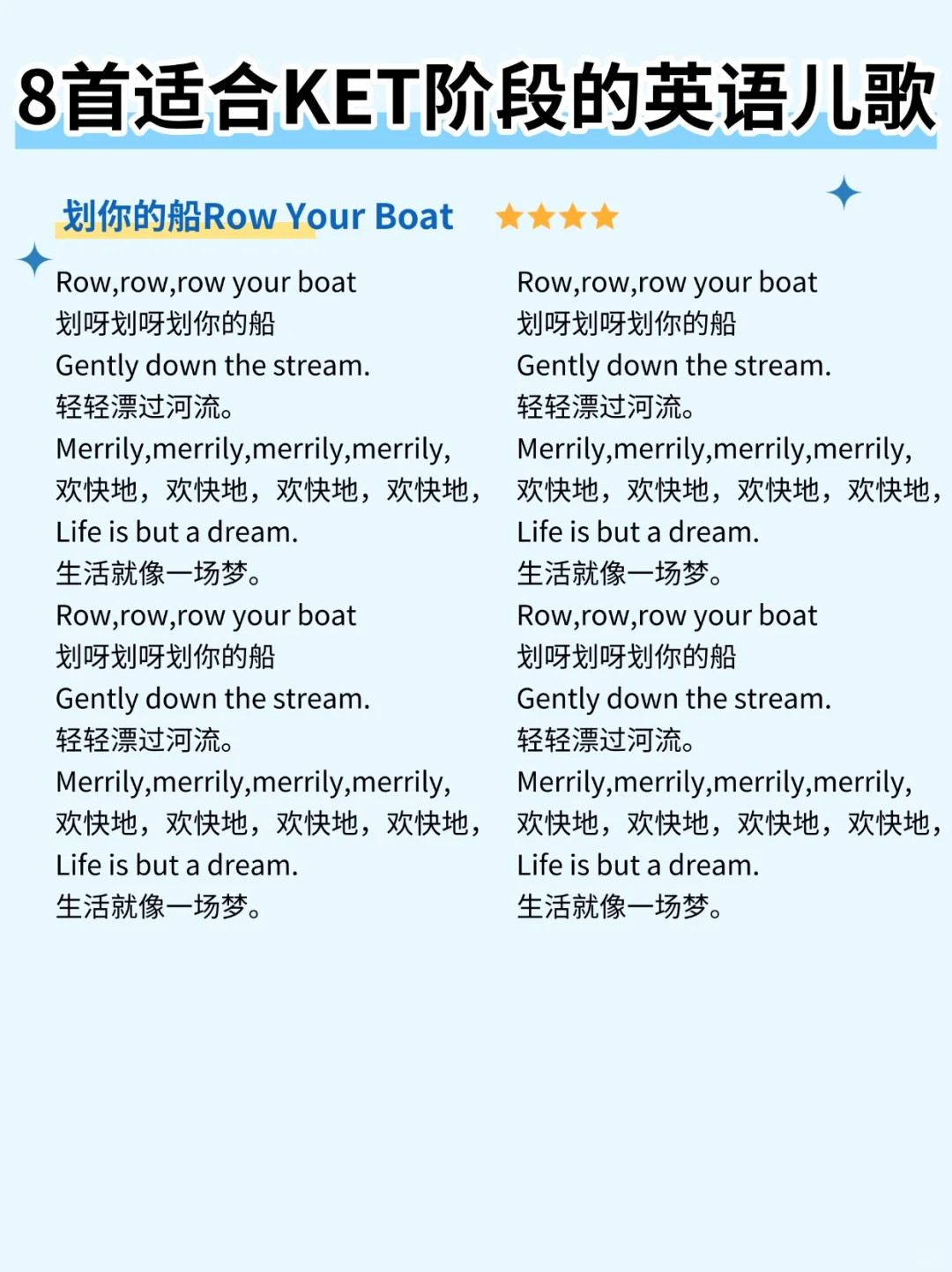 8首适合KET阶段的英语儿歌✅