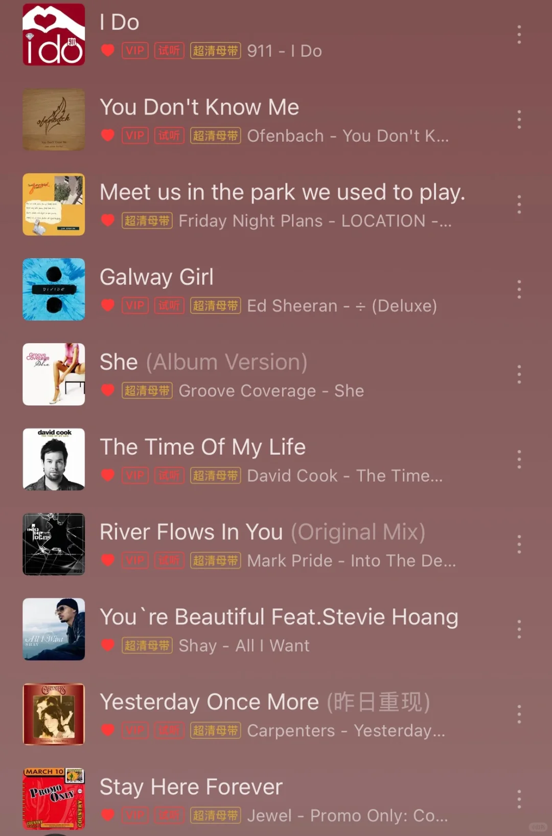 祭出歌单系列5——英文歌！！！