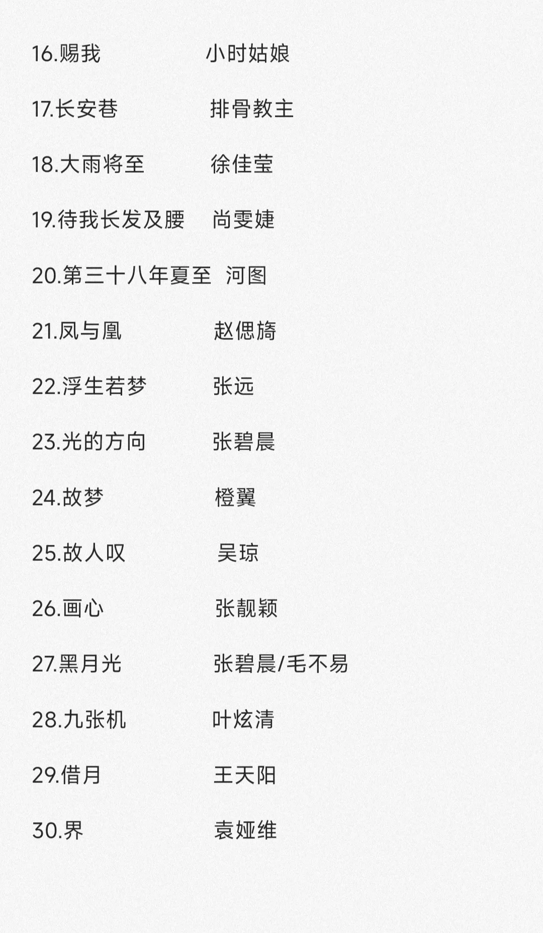 100首国风歌曲（排名不分先后）