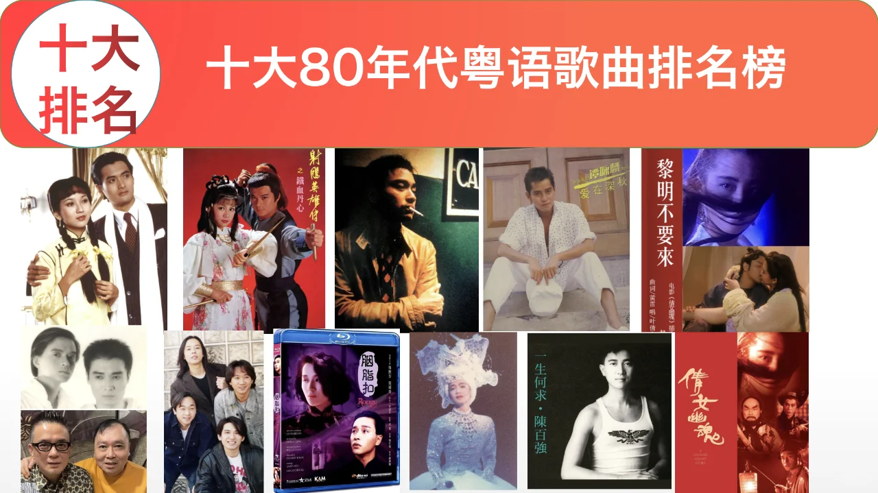 十大80年代粤语歌曲排名榜