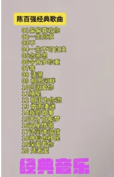陈百强经典歌曲