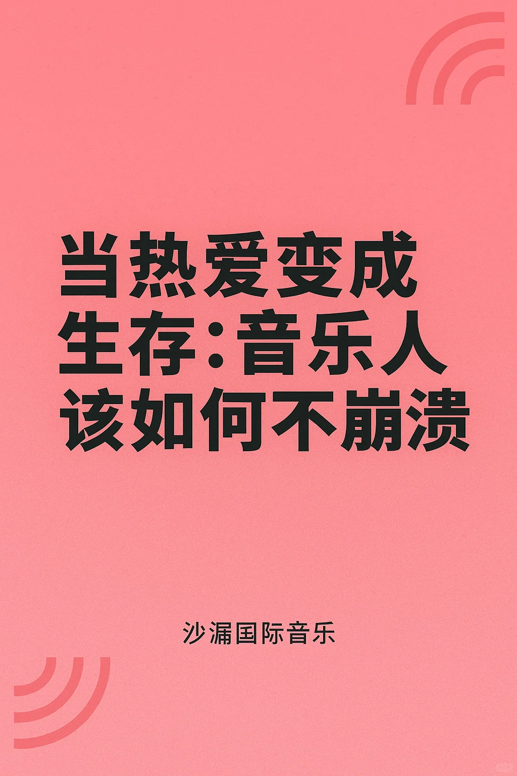 《当热爱变成生存:音乐人该如何不崩溃》