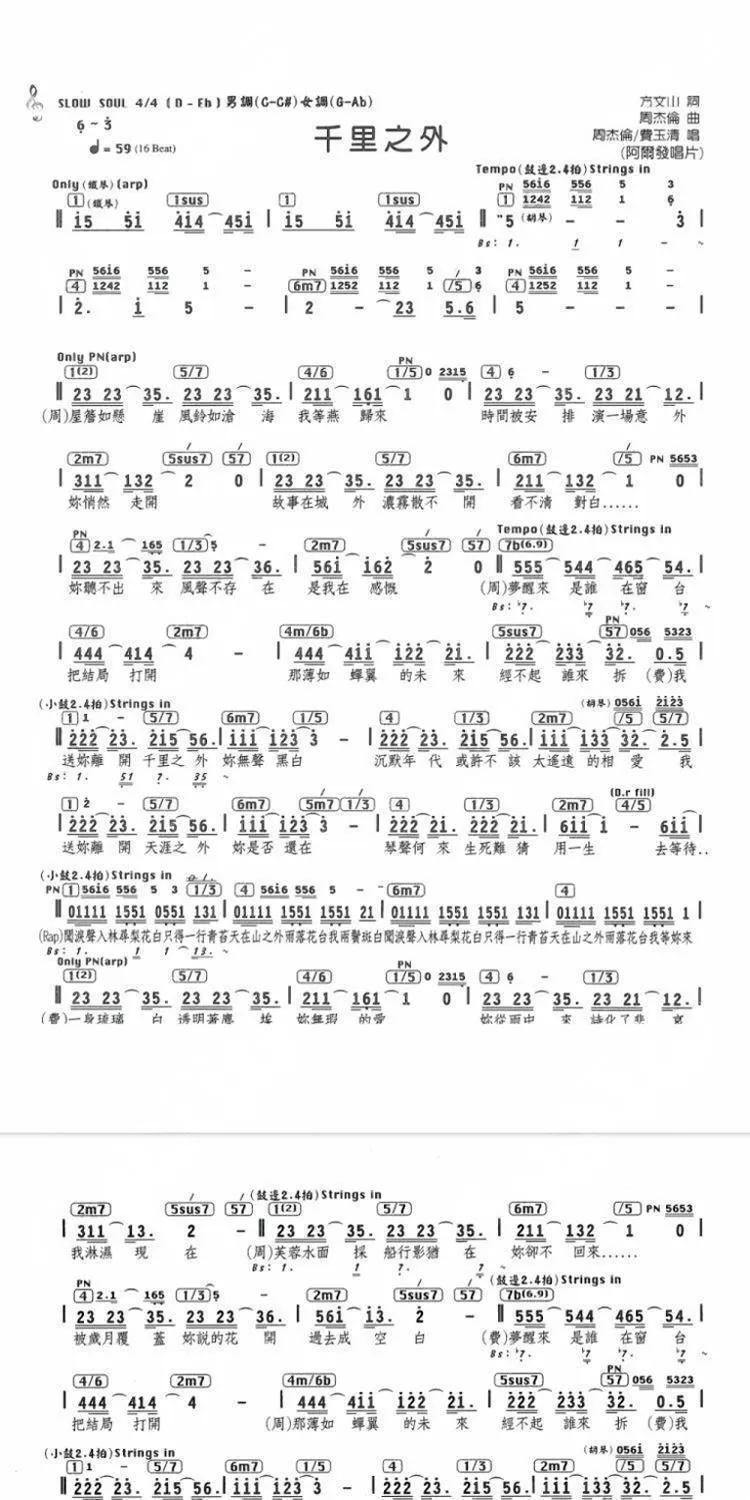 简谱数字功能谱钢琴周杰伦即兴弹唱