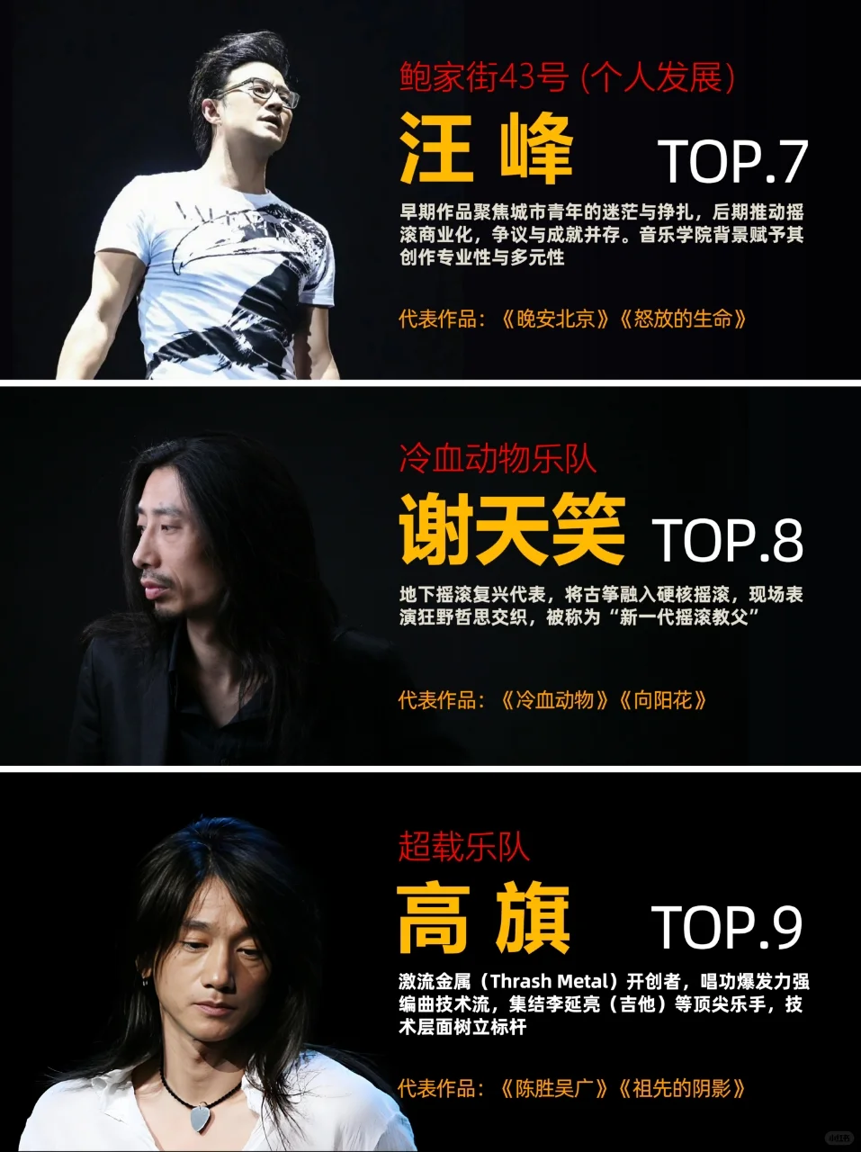 中国摇滚史上最有魅力的男主唱TOP15！！