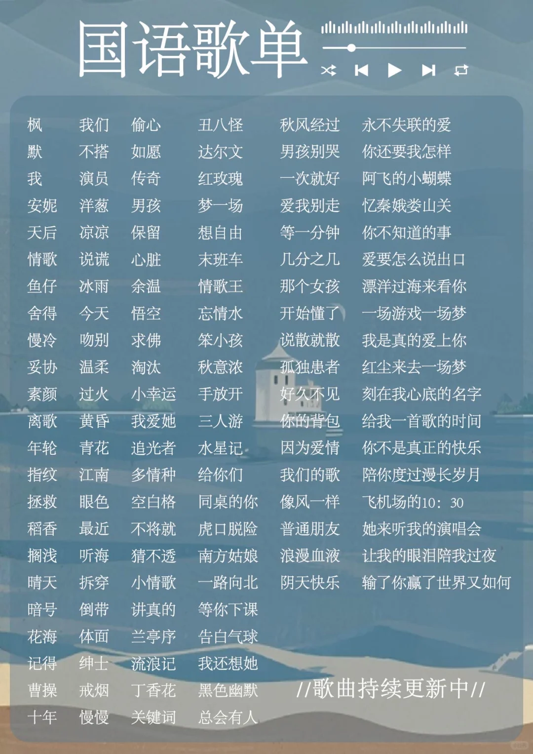 国语、粤语歌单🎤持续更新中