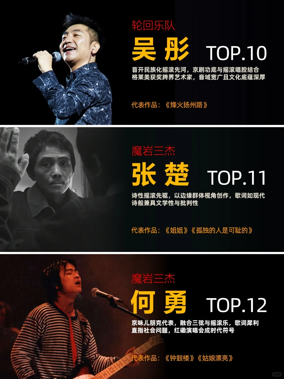 中国摇滚史上最有魅力的男主唱TOP15！！