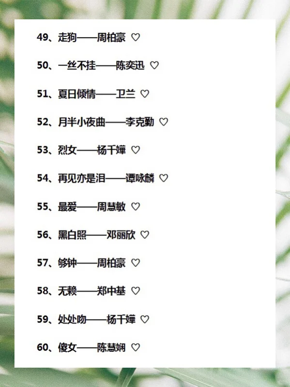 100首经典粤语歌单🖤私藏歌单✨经典歌曲推荐