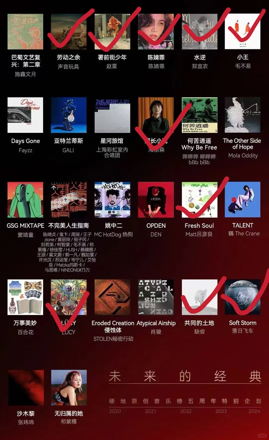 wyy华语原创专辑50佳 个人推荐