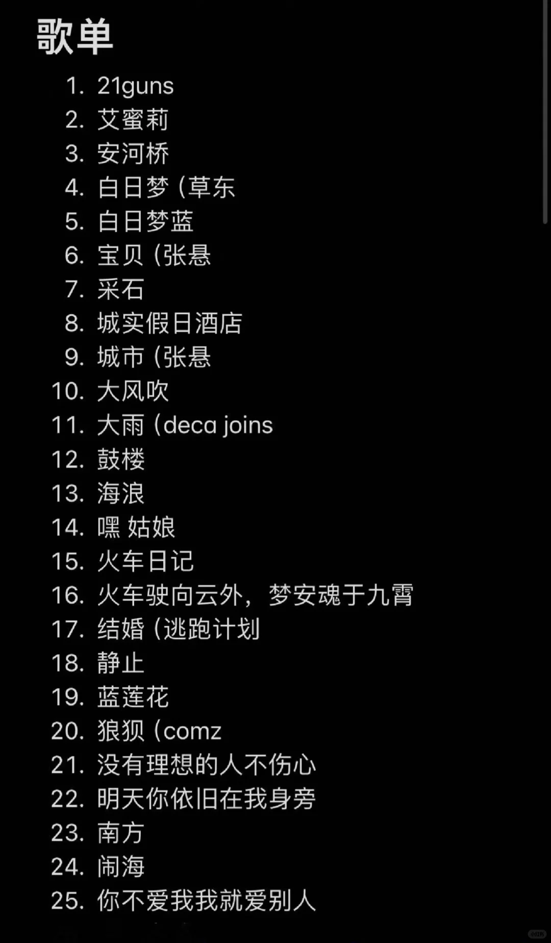 不关我事摇滚酒吧最新歌单!有你爱的吗?