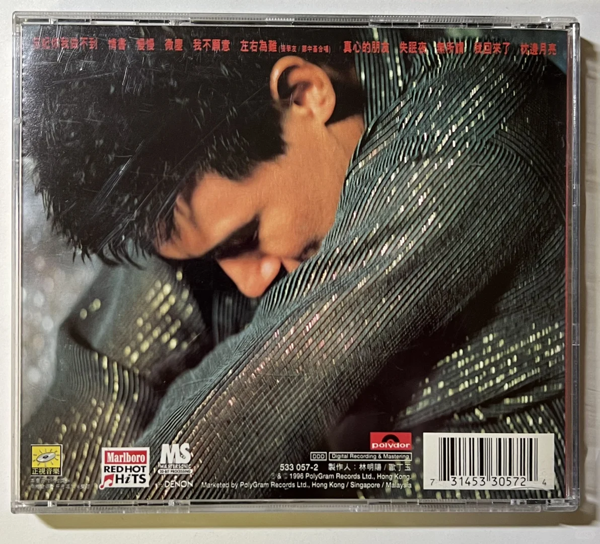 评竞 张学友《忘记你我做不到》港版CD