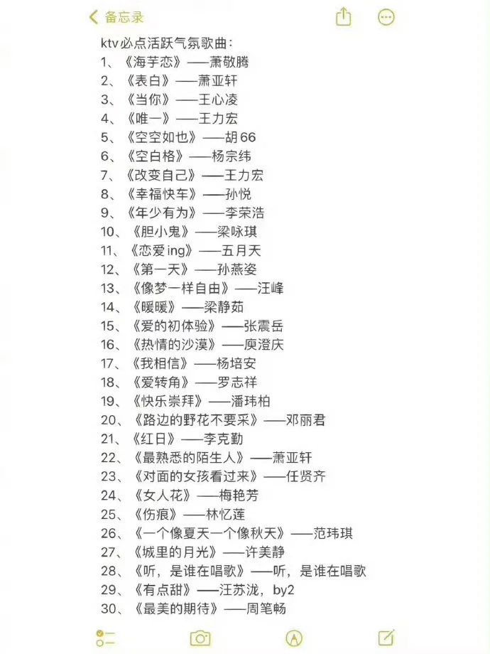 KTV必点歌曲❗收藏起来❗