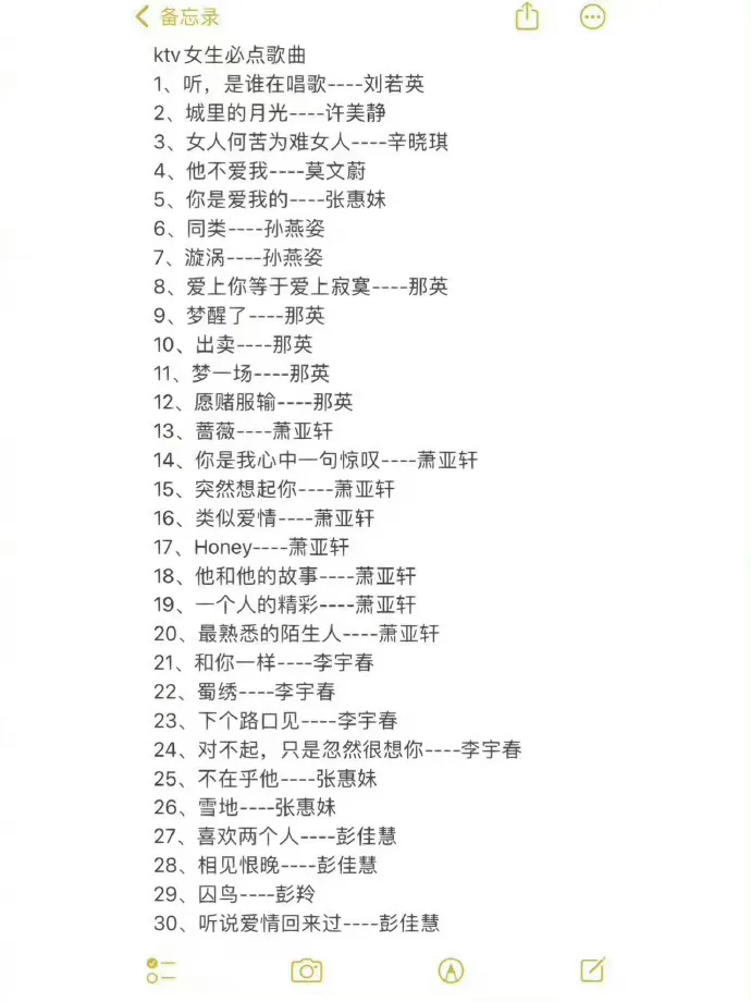 KTV必点歌曲❗收藏起来❗